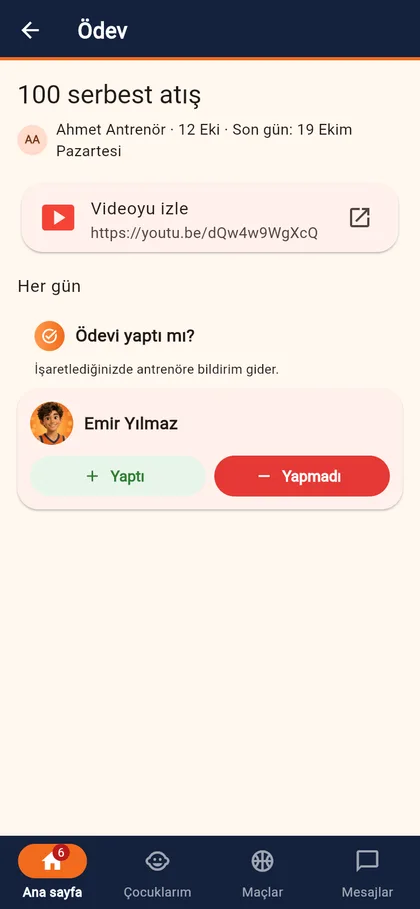 Videolu ödevler: “Yaptı / Yapmadı” takibi